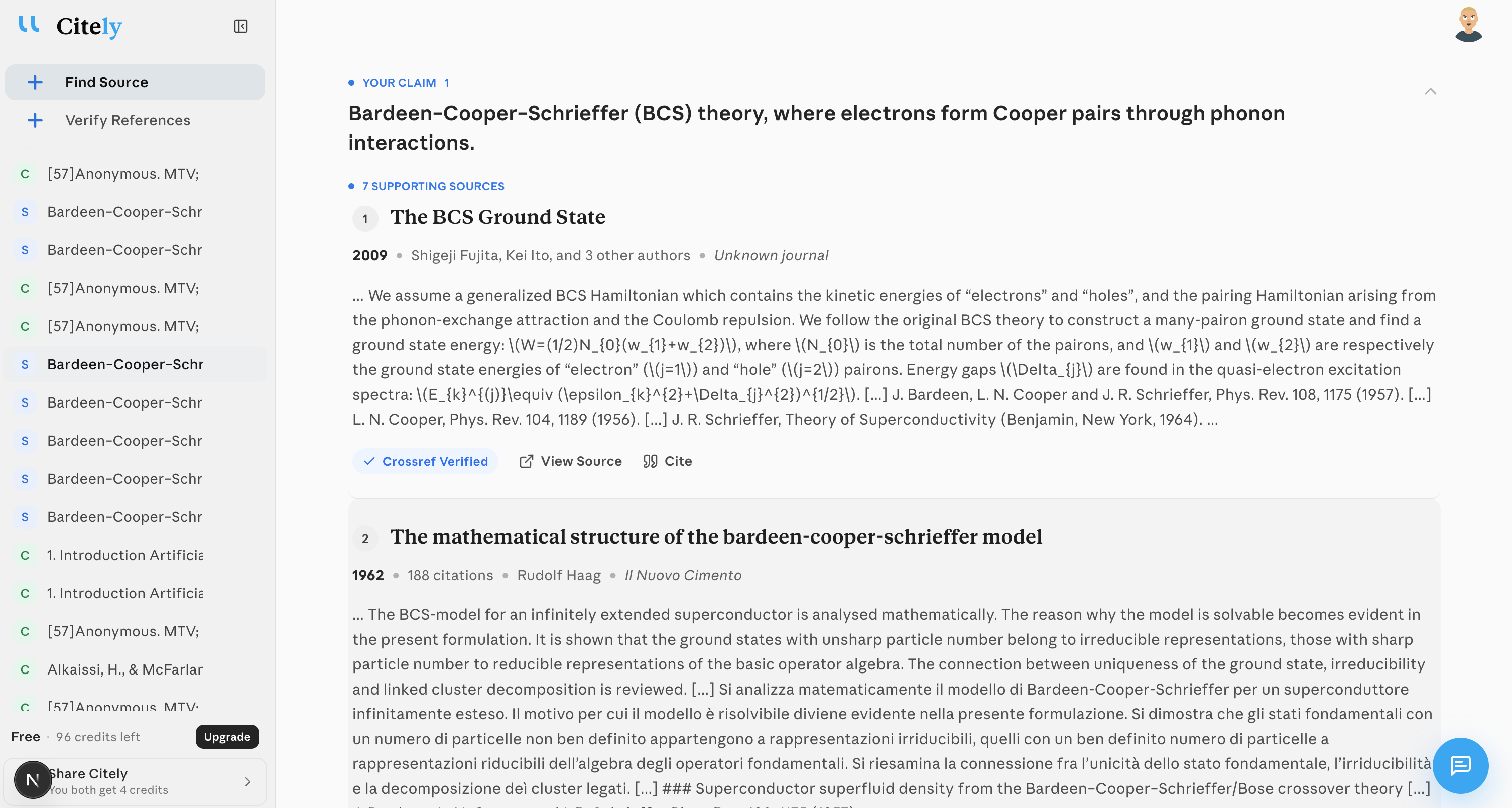 AI source finder interface - Find original source of citation